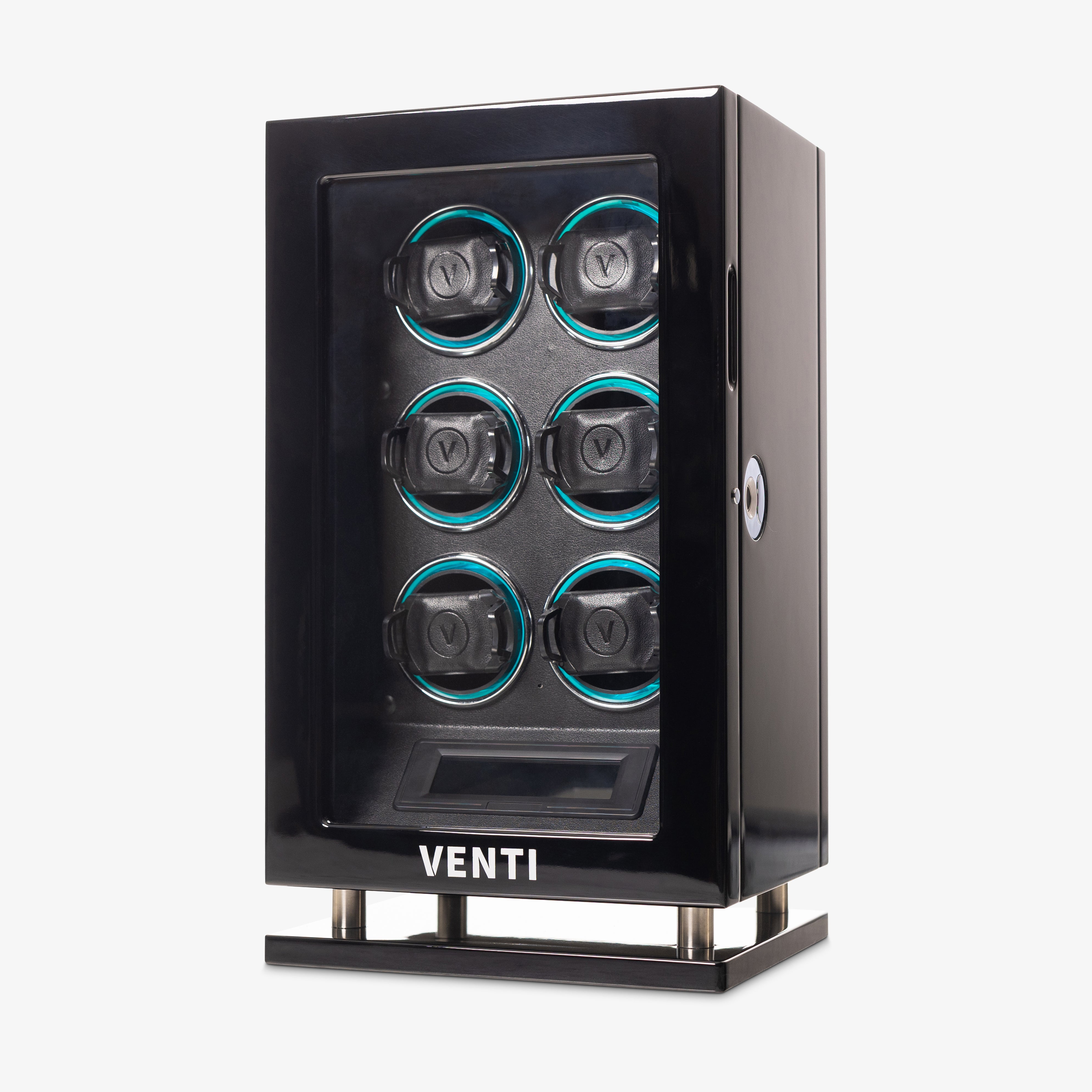 Venti Six Watch Winder in Piano Black - Angled