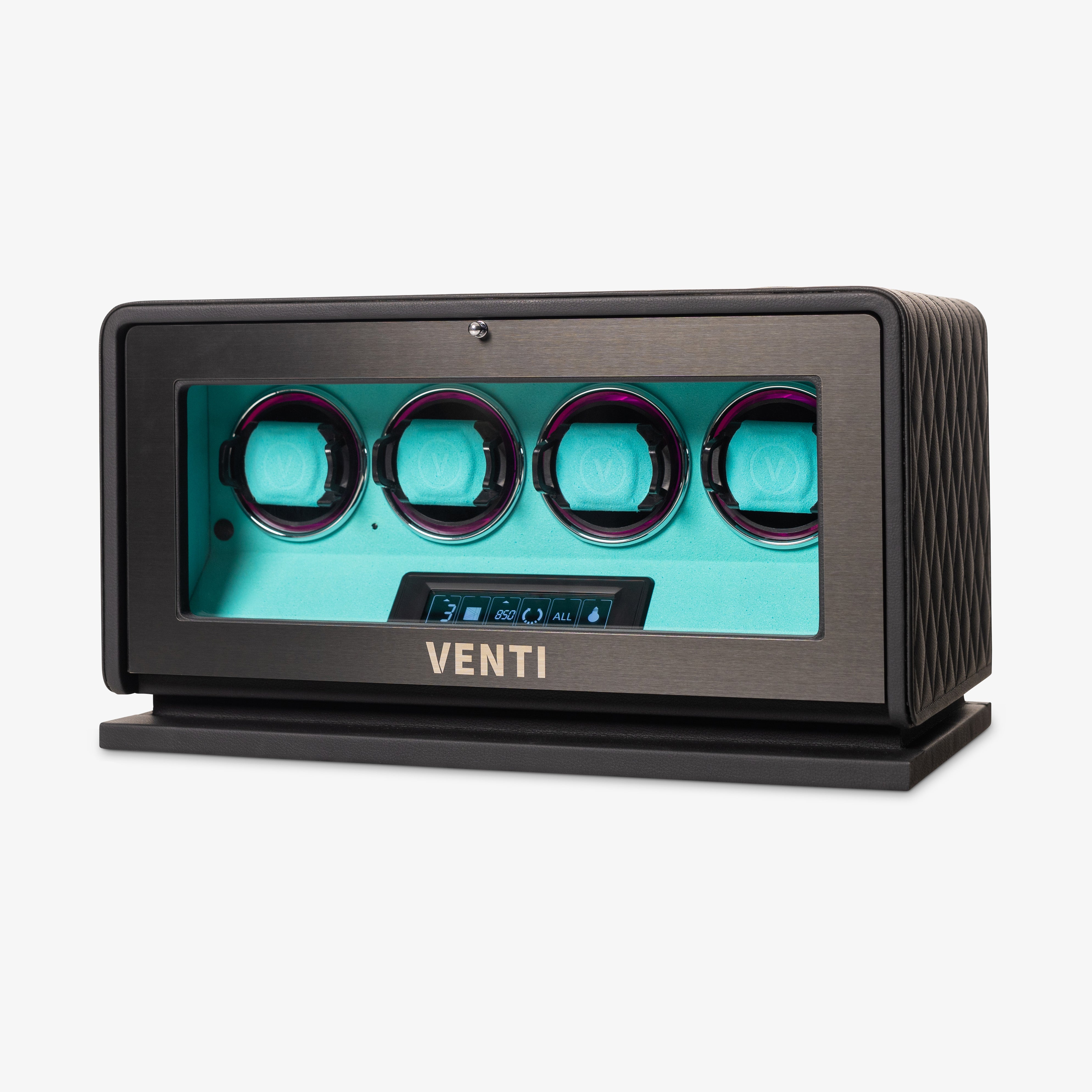 Venti 4 Watch Winder in Blue - Angled View