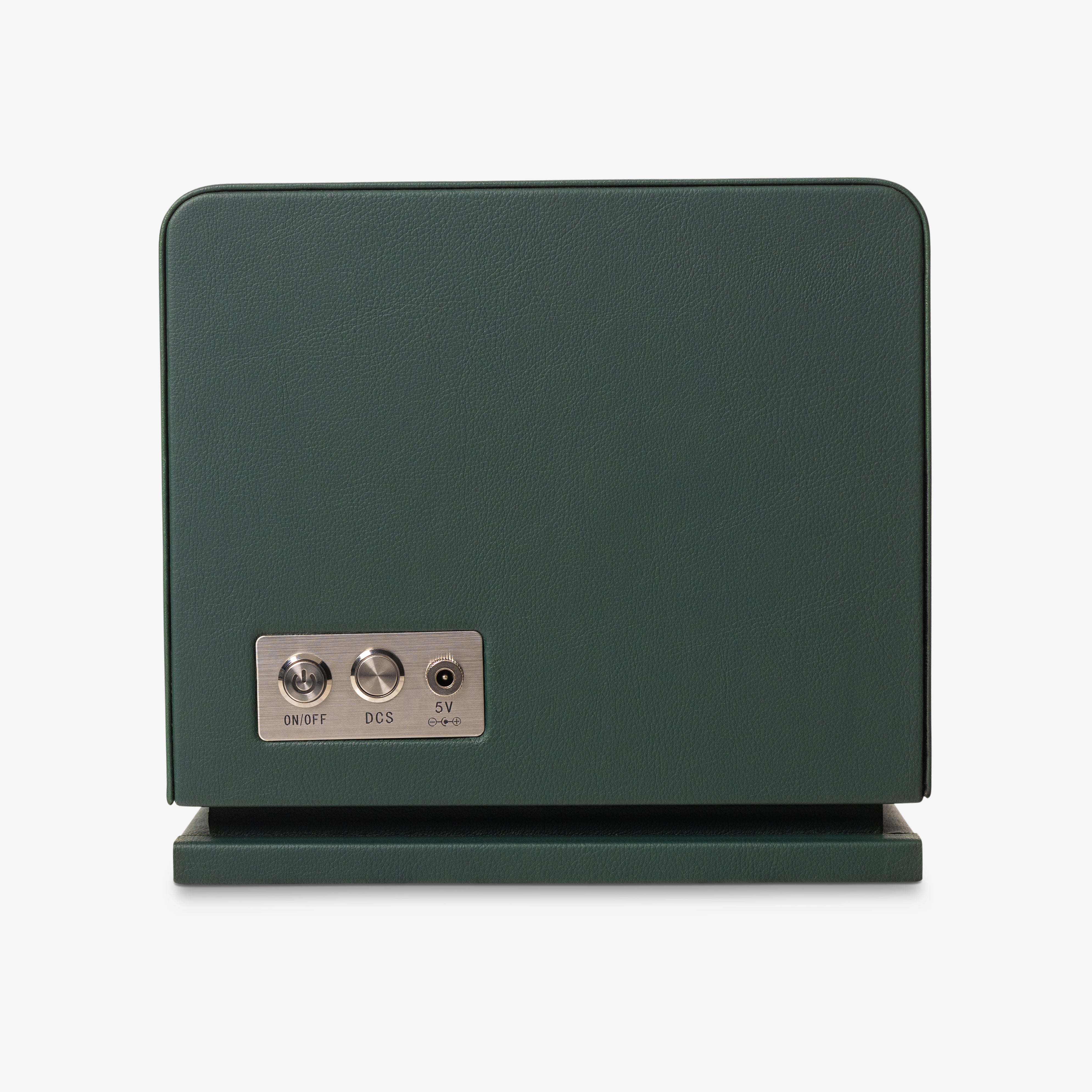 Venti Double Watch Winder in Green Leather - Back