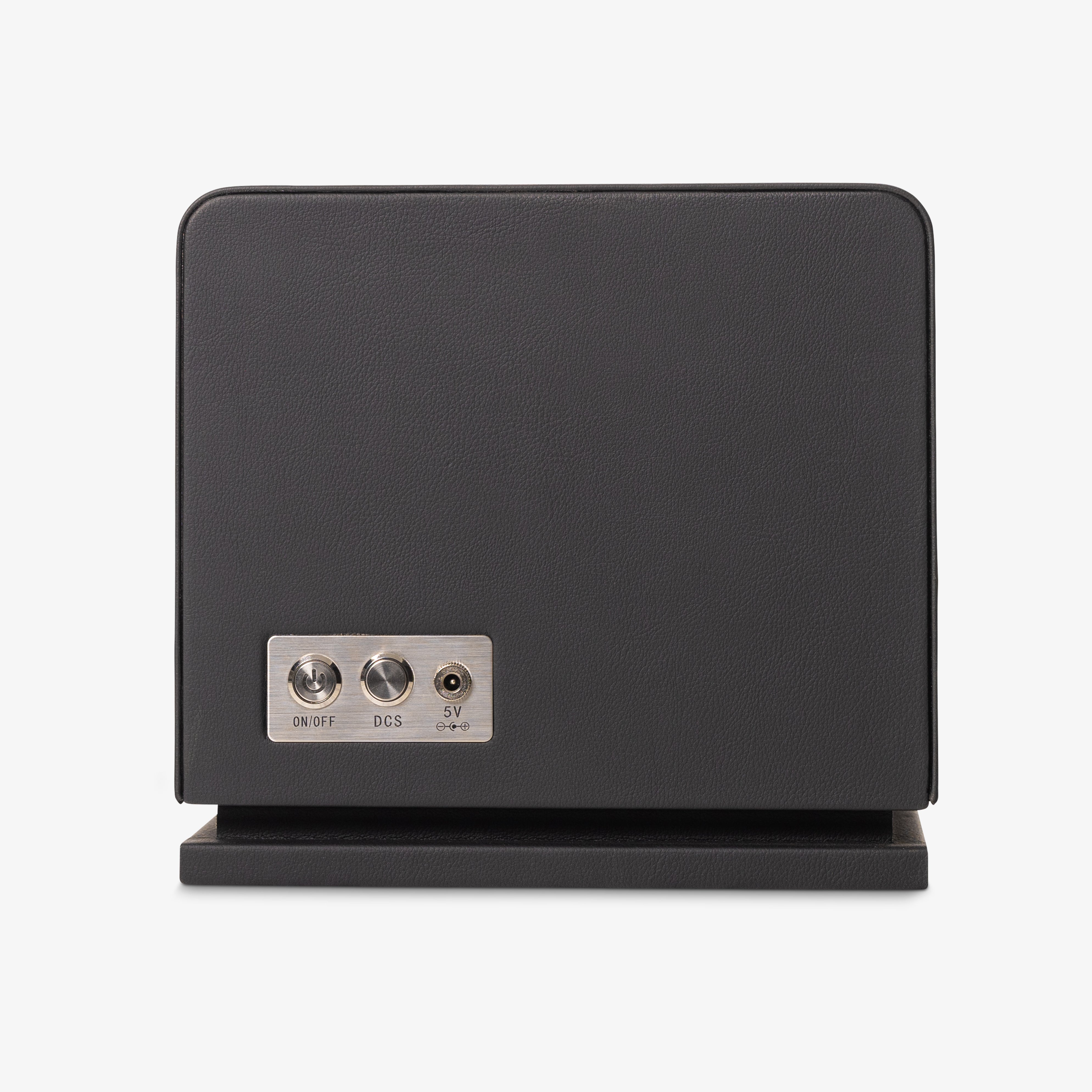 Venti Double Watch Winder in Black Leather Aqua - Back