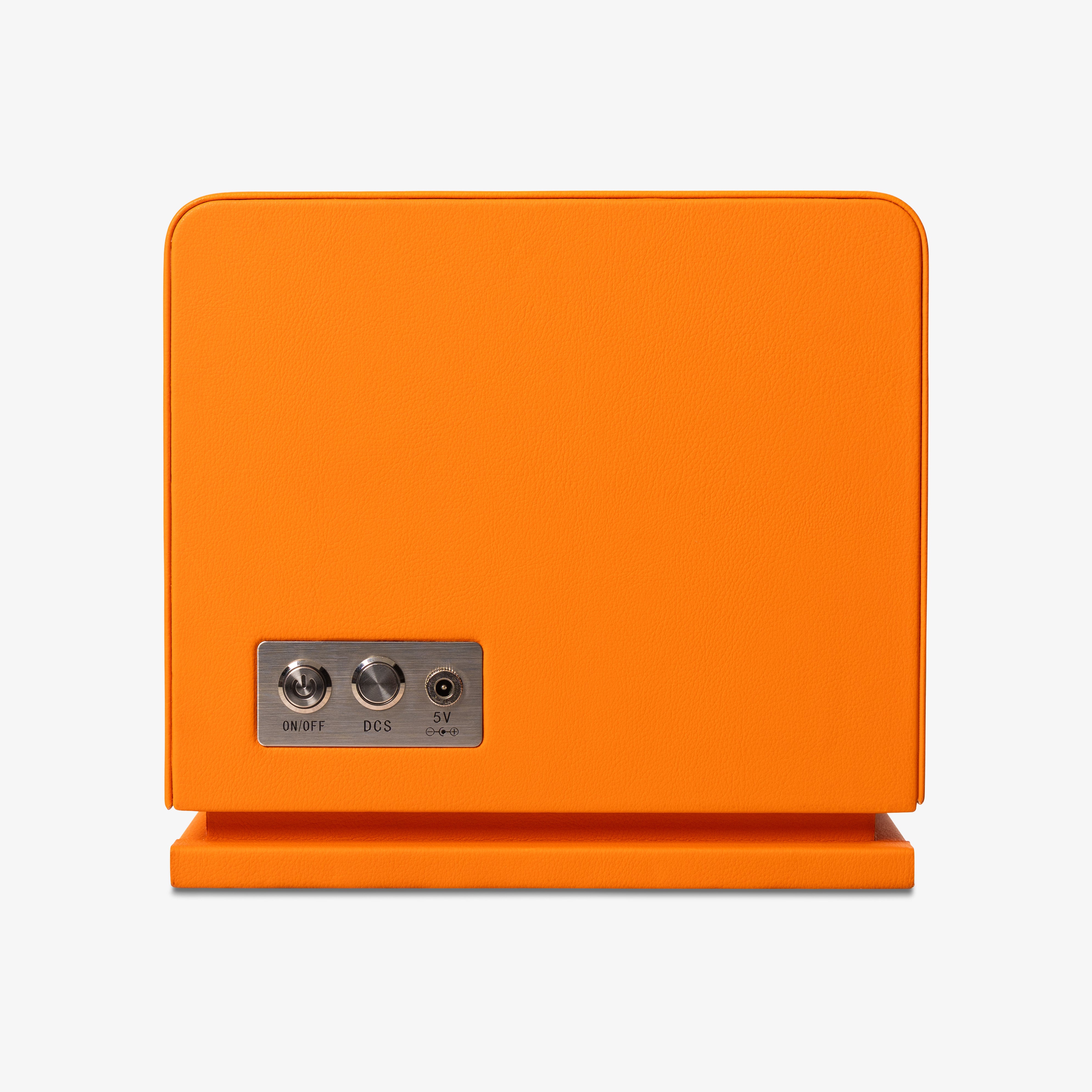 Venti Double Watch Winder in Orange Leather - Back