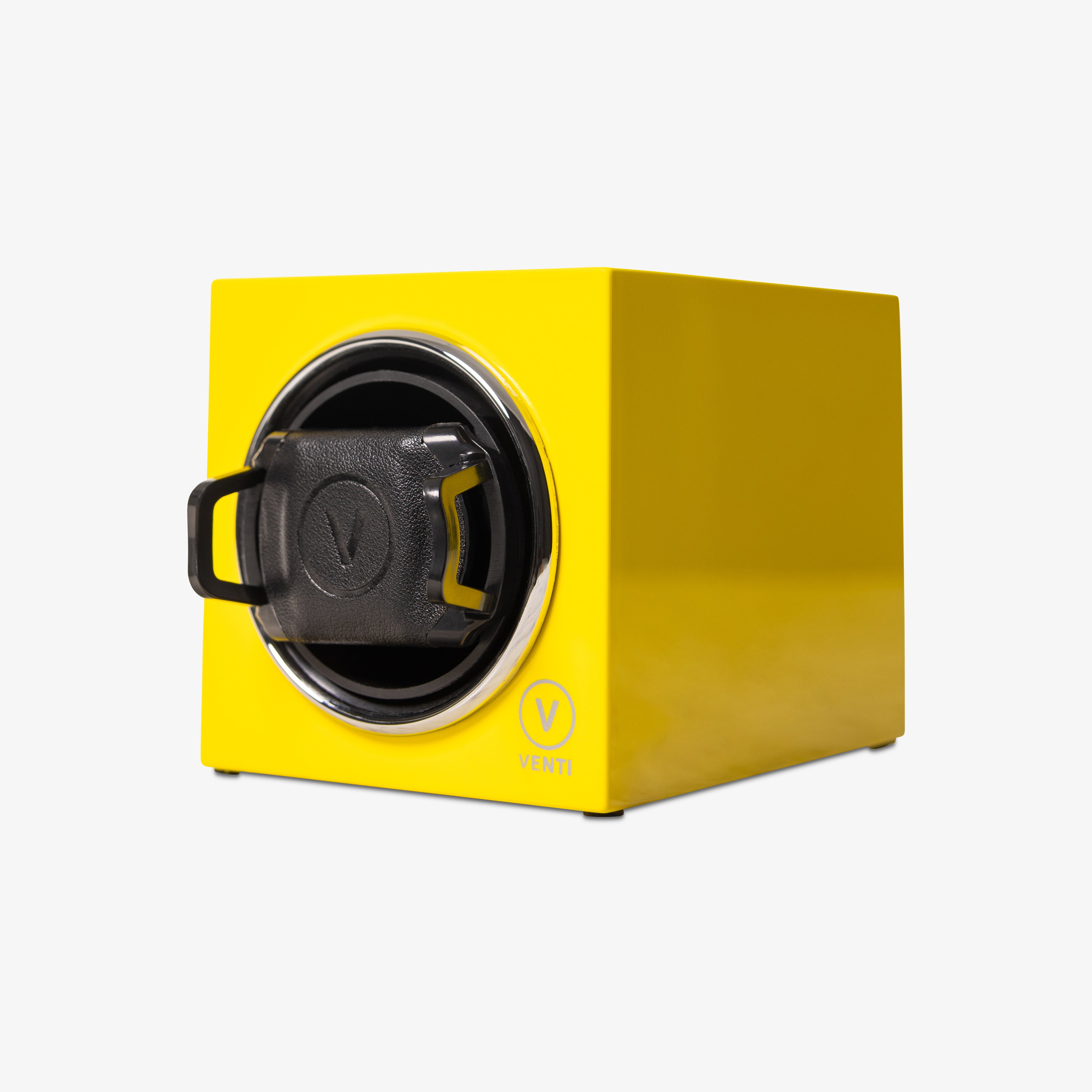 Venti Single Watch Winder in Yellow - Angled Left