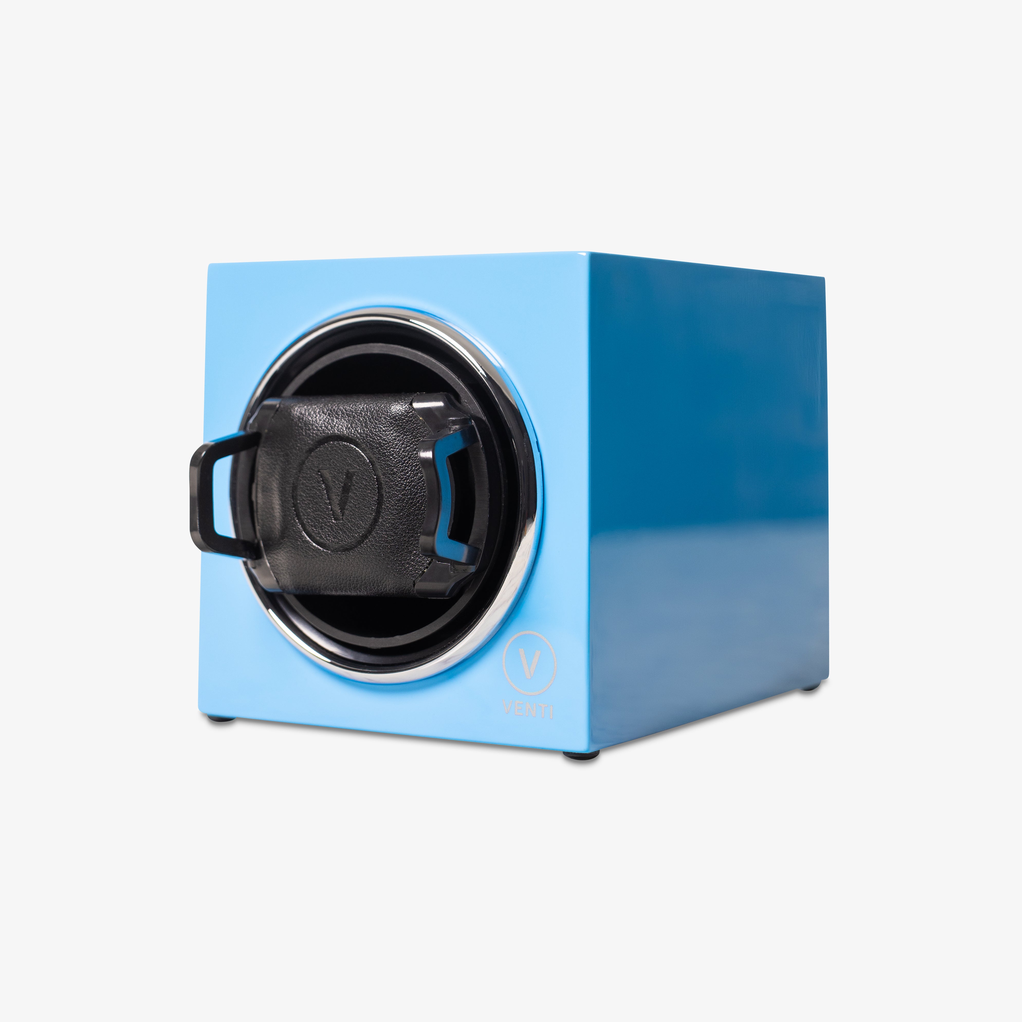 Venti Single Watch Winder in Blue - Angled Left