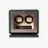 Venti Double Watch Winder in Green Leather - Front