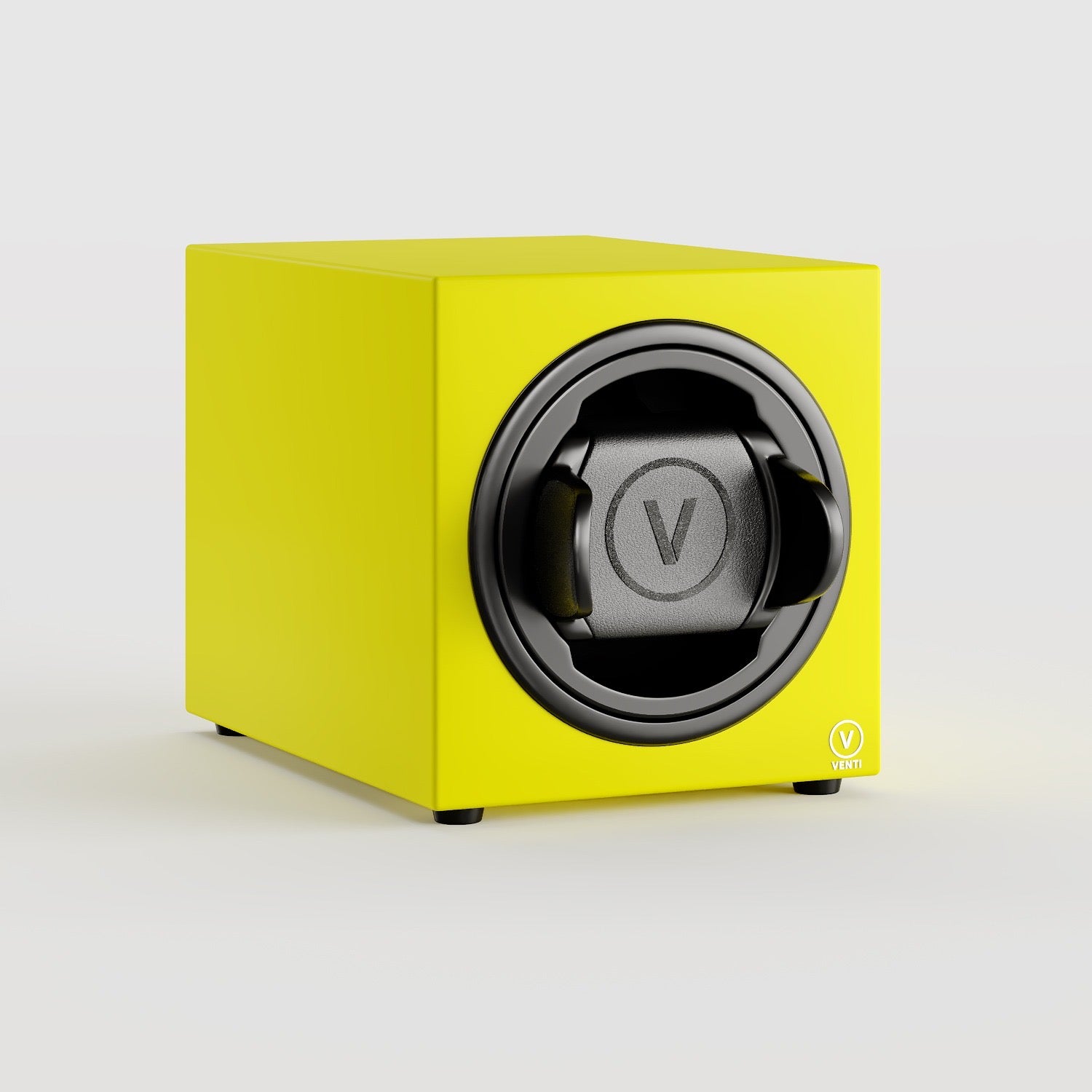 Venti Single Watch Winder Yellow - Angled Right