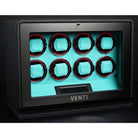 Venti Eight Watch Winder Black Leather Aqua - Contrast