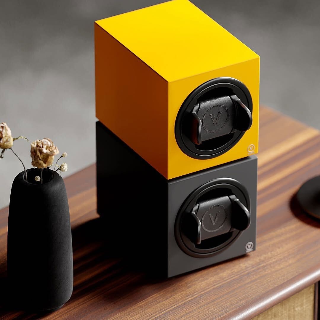 Venti Single Watch Winder Orange & Black - Lifestyle