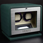 Venti Double Watch Winder Green Leather - Contrast