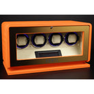 Venti Quad Watch Winder Orange Leather - Contrast