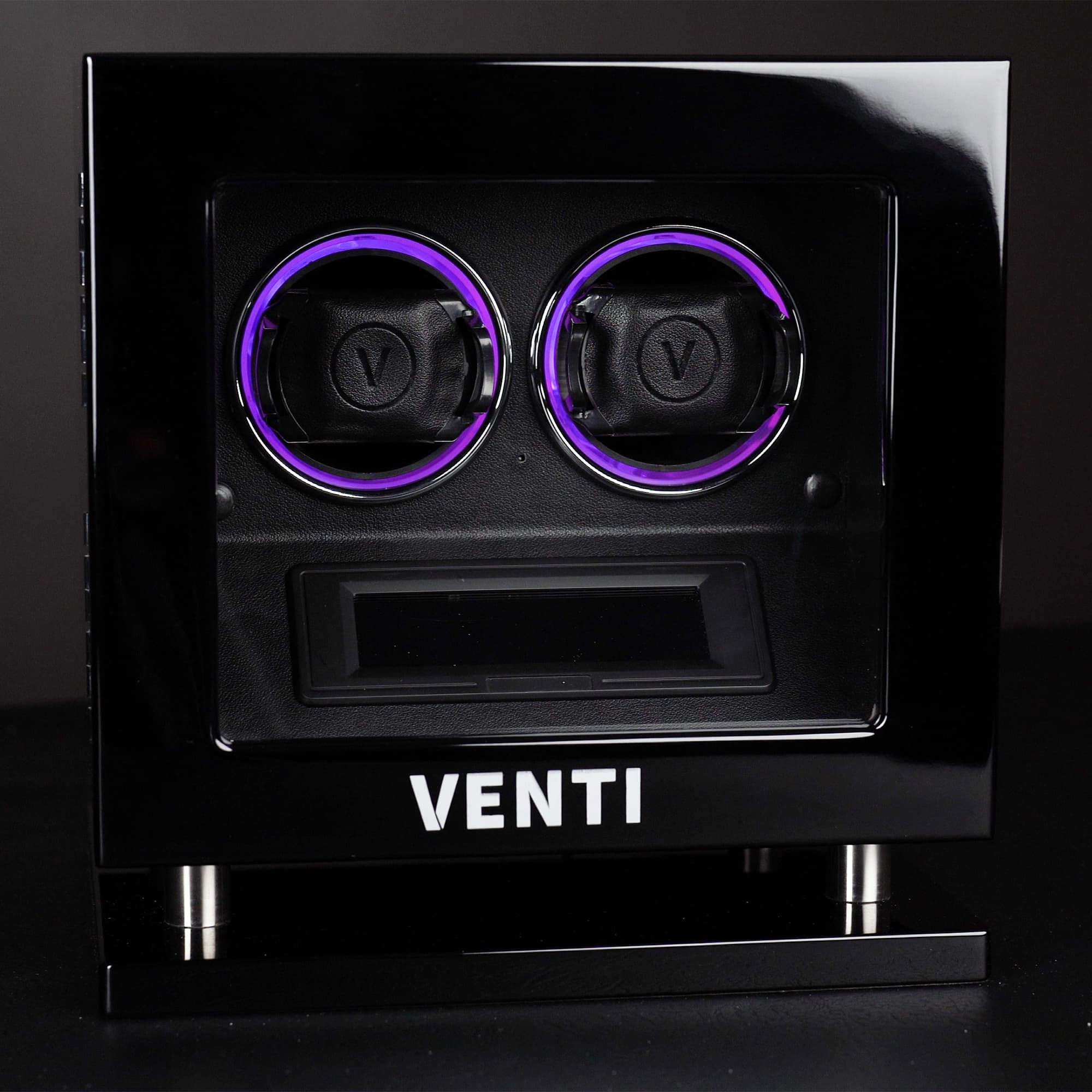 Venti Double Watch Winder Piano Black - Contrast