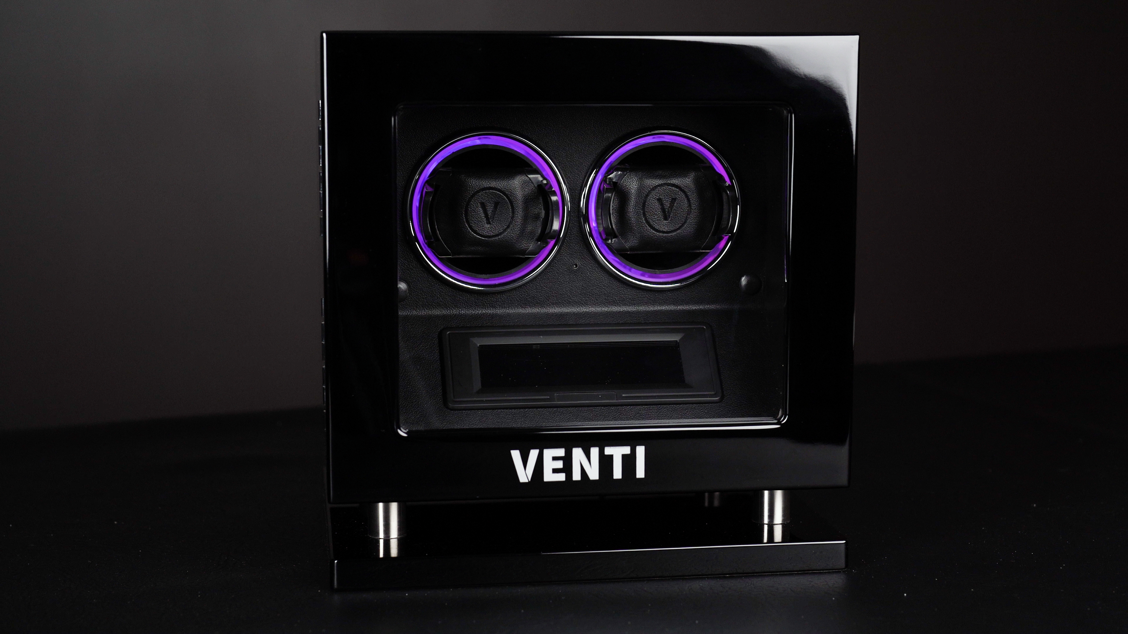 Venti Double Watch Winder Piano Black - Contrast