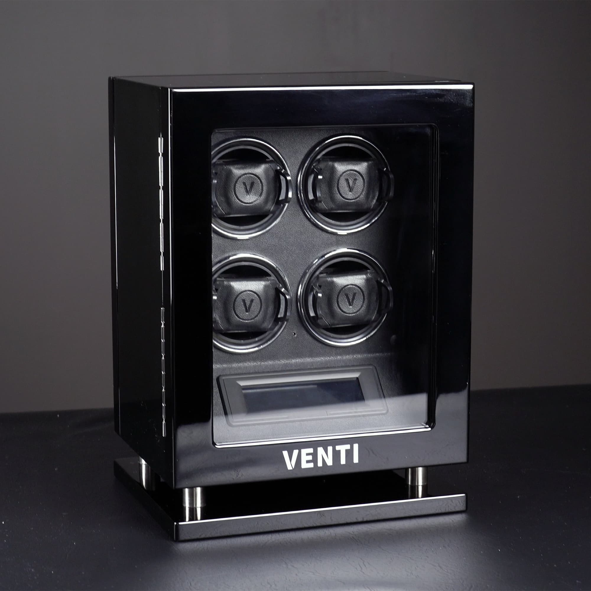 Venti Quad Watch Winder Piano Black - Contrast