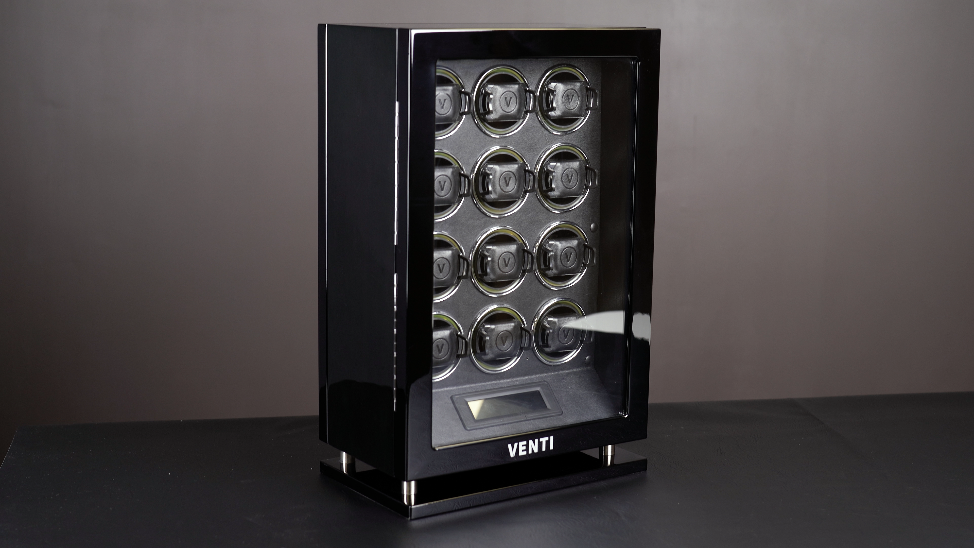 Venti Twelve Watch Winder Piano Black - Contrast