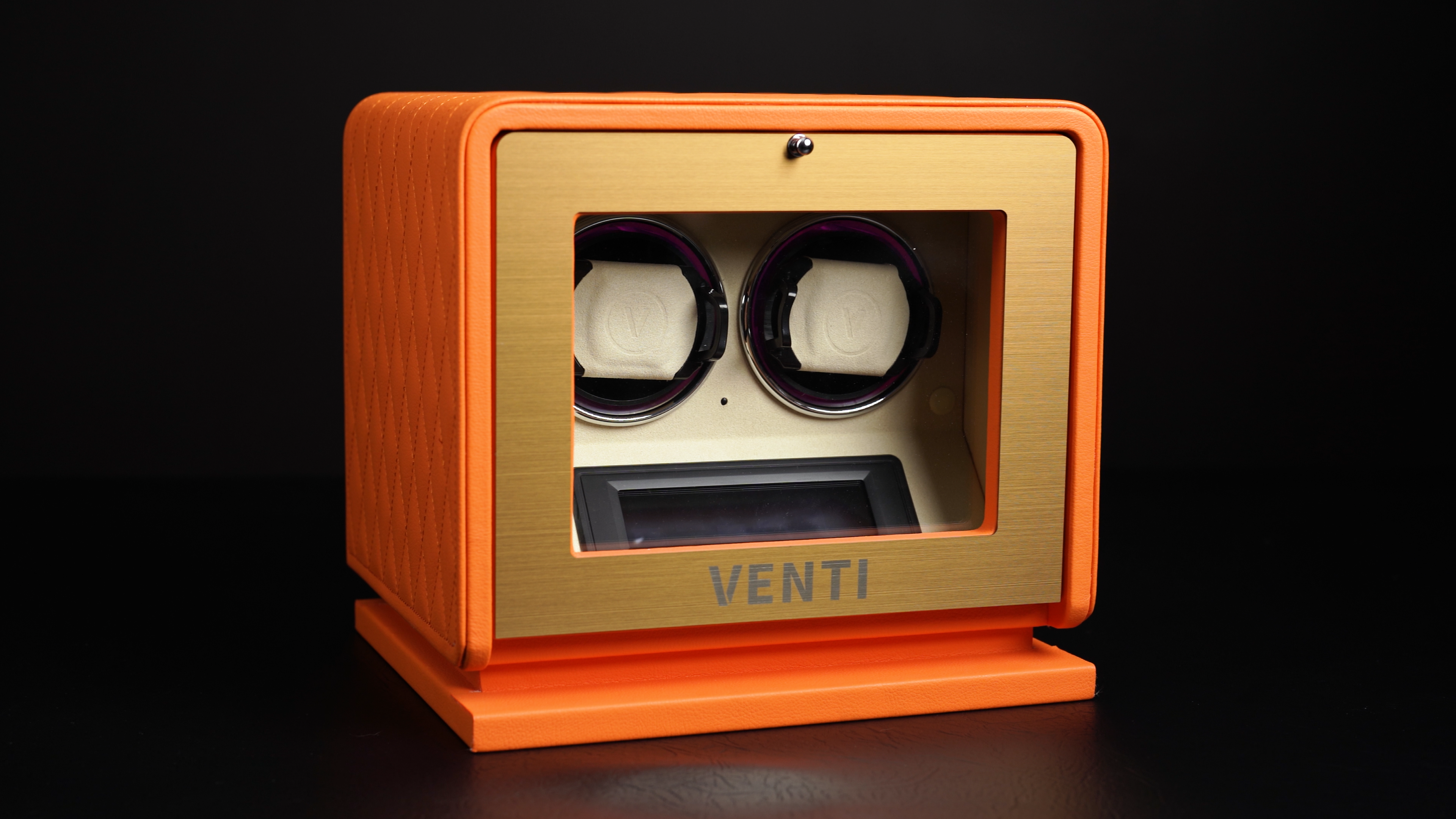 Venti Double Watch Winder in Orange Leather - Showcase Video